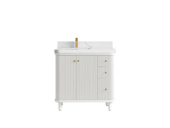 Miami 36 in. W x 22 in. D Left Offset Sink Bathroom Vanity - photo 9