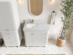 Miami 36 in. W x 22 in. D Left Offset Sink Bathroom Vanity - photo 14