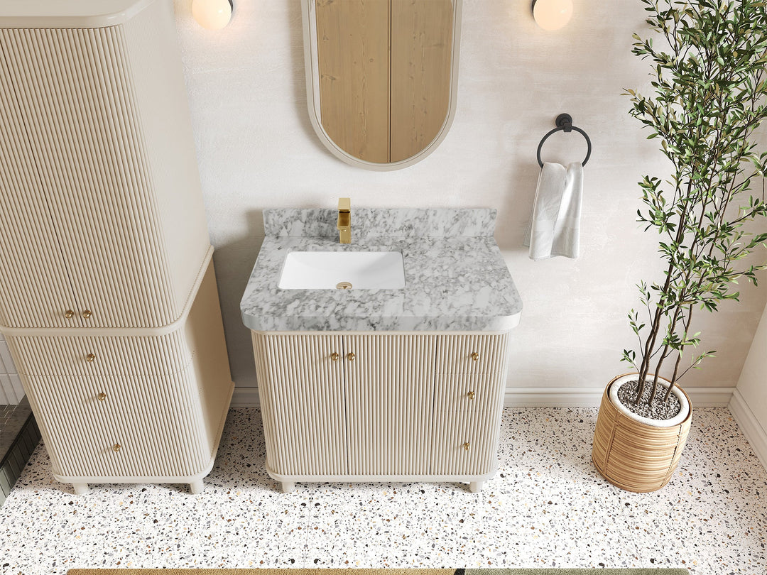 Miami 36 in. W x 22 in. D Left Offset Sink Bathroom Vanity - Willow Bath and Vanity