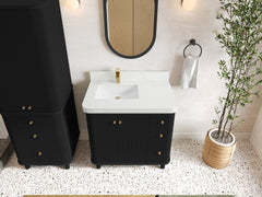 Miami 36 in. W x 22 in. D Left Offset Sink Bathroom Vanity - photo 16