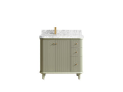 Miami 36 in. W x 22 in. D Left Offset Sink Bathroom Vanity - photo 13