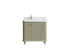 Miami 36 in. W x 22 in. D Left Offset Sink Bathroom Vanity - photo 9