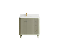 Miami 36 in. W x 22 in. D Left Offset Sink Bathroom Vanity - photo 19