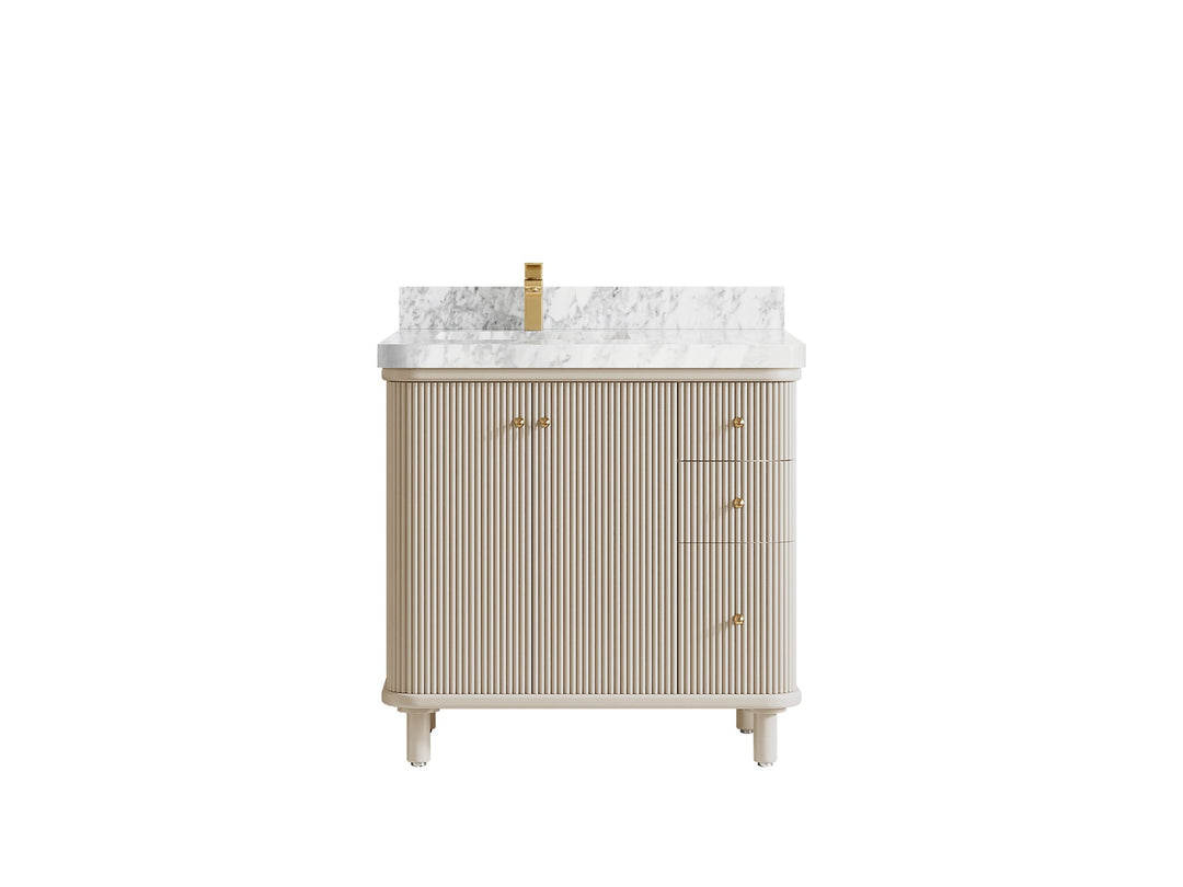 Miami 36 in. W x 22 in. D Left Offset Sink Bathroom Vanity - Willow Bath and Vanity