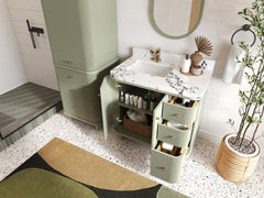 Miami 36 in. W x 22 in. D Left Offset Sink Bathroom Vanity - photo 3