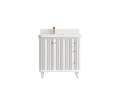 Miami 36 in. W x 22 in. D Left Offset Sink Bathroom Vanity - Willow Bath and Vanity