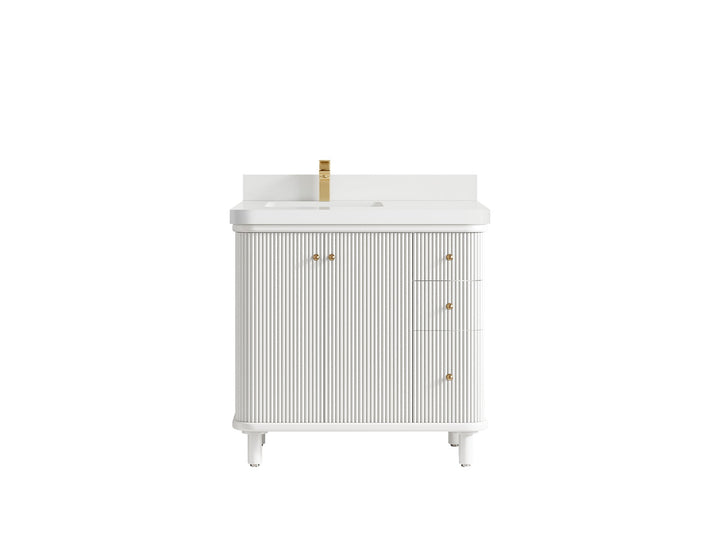 Miami 36 in. W x 22 in. D Left Offset Sink Bathroom Vanity - photo 19
