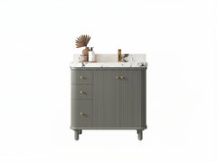 Miami 36 in. W x 22 in. D Right Offset Sink Bathroom Vanity - photo 1