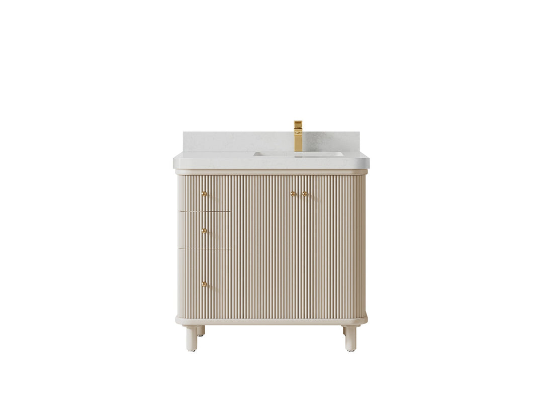 Miami 36 in. W x 22 in. D Right Offset Sink Bathroom Vanity - Willow Bath and Vanity