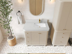 Miami 36 in. W x 22 in. D Right Offset Sink Bathroom Vanity - photo 14