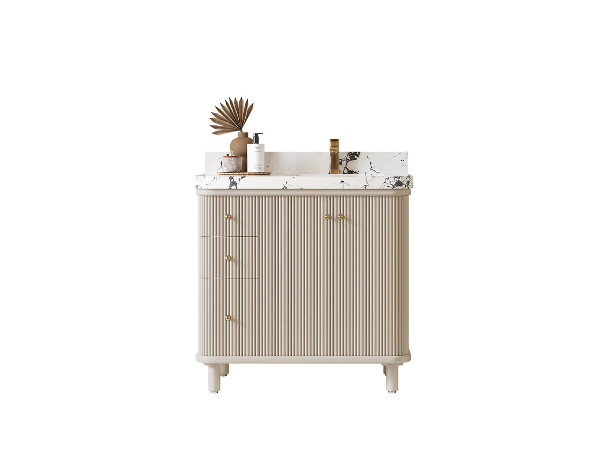 Miami 36 in. W x 22 in. D Right Offset Sink Bathroom Vanity - Willow Bath and Vanity