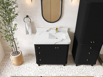 Miami 36 in. W x 22 in. D Right Offset Sink Bathroom Vanity - Willow Bath and Vanity