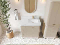 Miami 36 in. W x 22 in. D Right Offset Sink Bathroom Vanity - photo 8