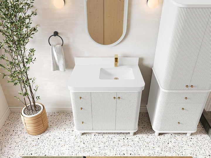 Miami 36 in. W x 22 in. D Right Offset Sink Bathroom Vanity - photo 18