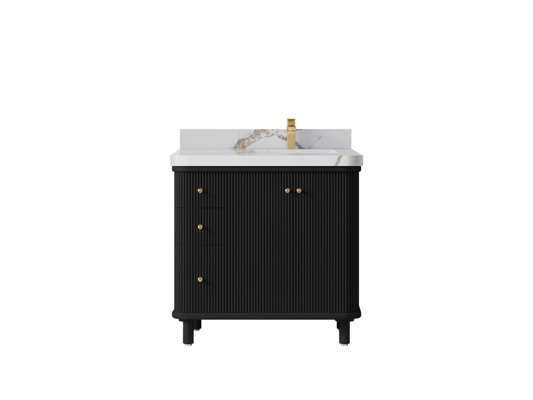 Miami 36 in. W x 22 in. D Right Offset Sink Bathroom Vanity - Willow Bath and Vanity
