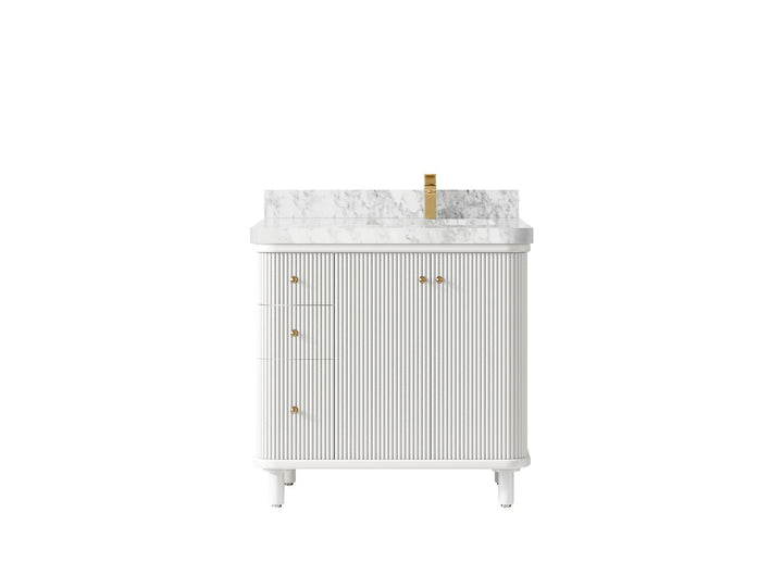 Miami 36 in. W x 22 in. D Right Offset Sink Bathroom Vanity - photo 13