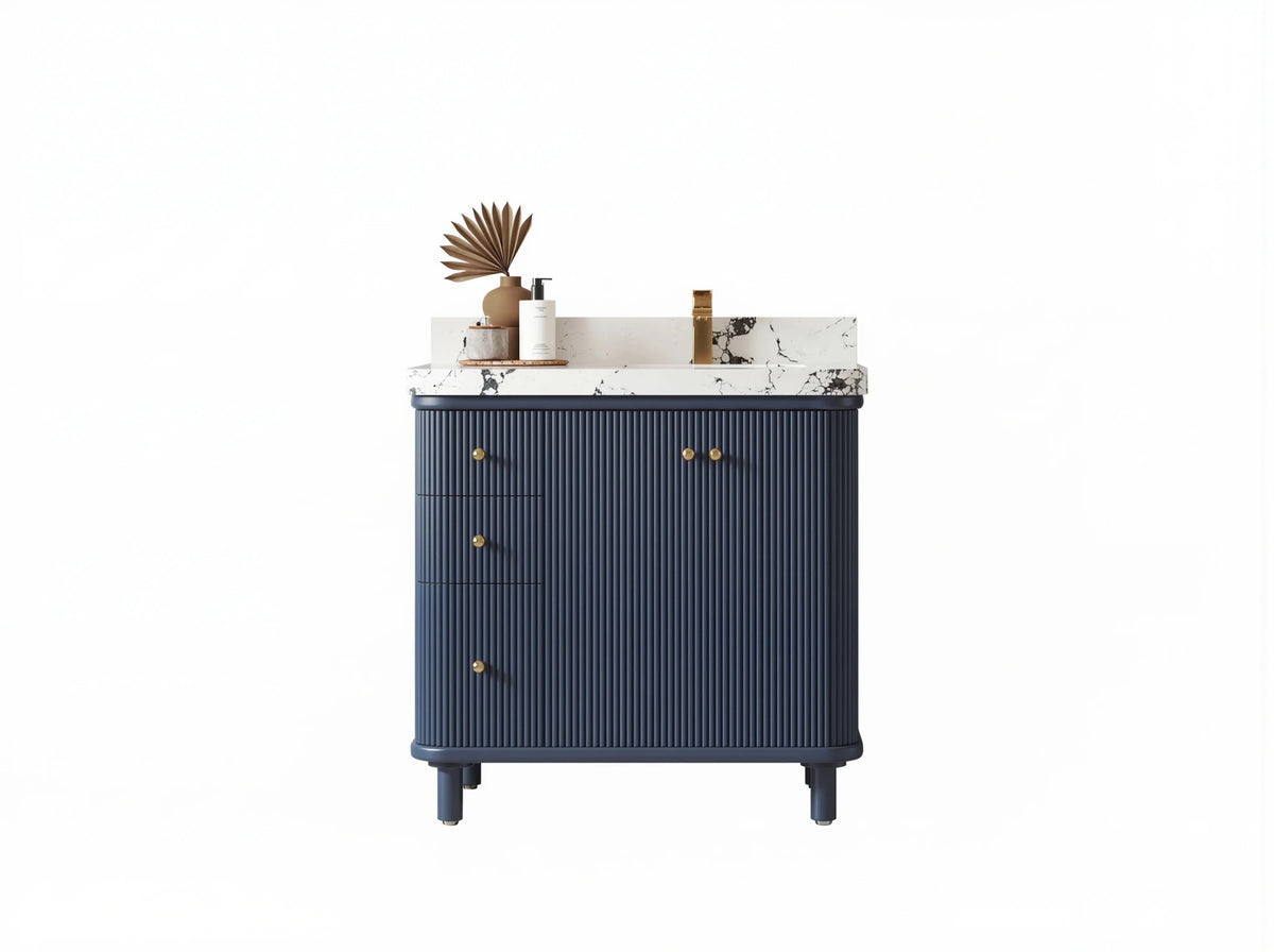 Miami 36 in. W x 22 in. D Right Offset Sink Bathroom Vanity - Willow Bath and Vanity