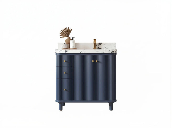 Miami 36 in. W x 22 in. D Right Offset Sink Bathroom Vanity - photo 1