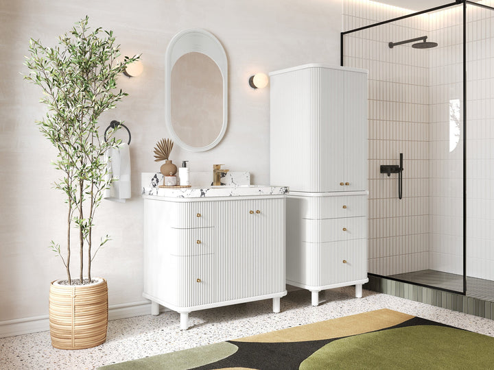 Miami 36 in. W x 22 in. D Right Offset Sink Bathroom Vanity - photo 2