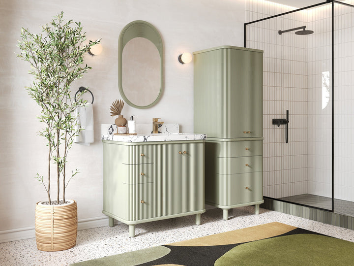 Miami 36 in. W x 22 in. D Right Offset Sink Bathroom Vanity - photo 2