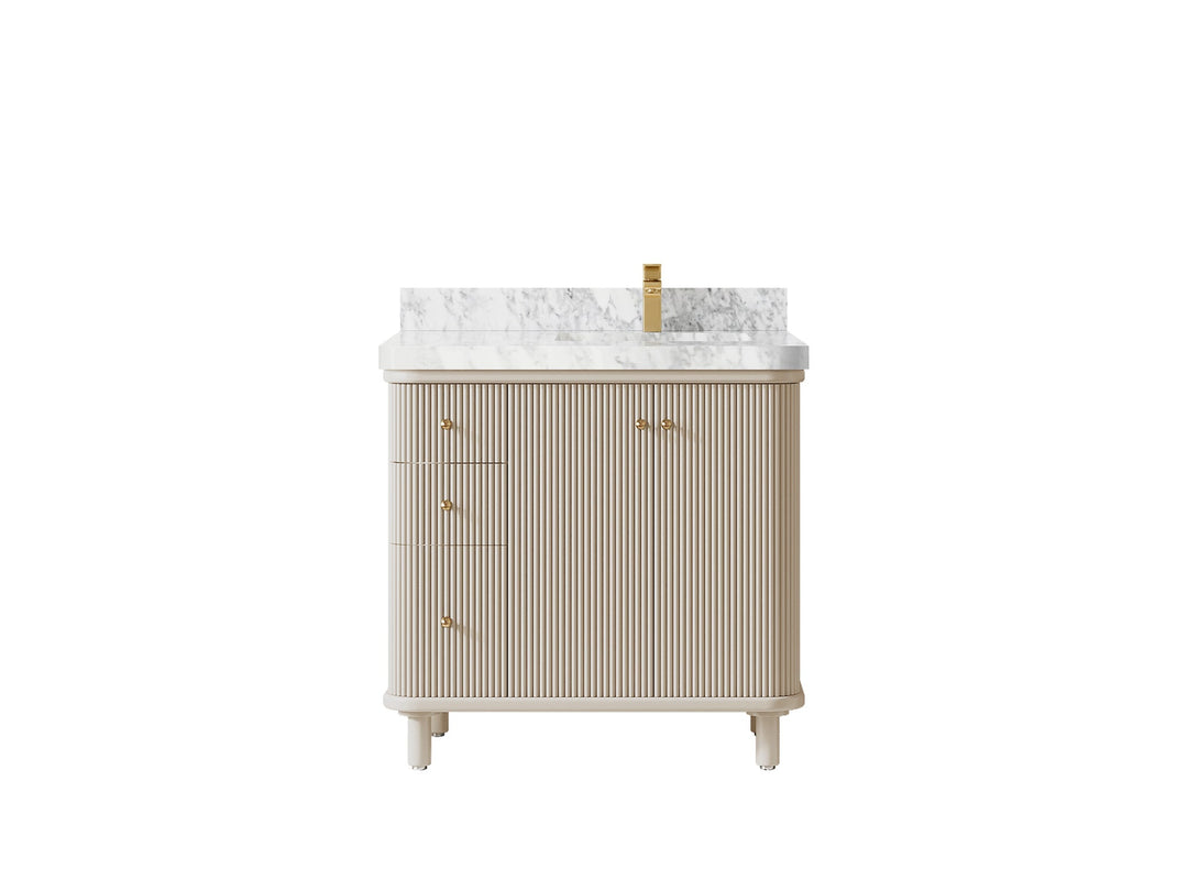 Miami 36 in. W x 22 in. D Right Offset Sink Bathroom Vanity - Willow Bath and Vanity