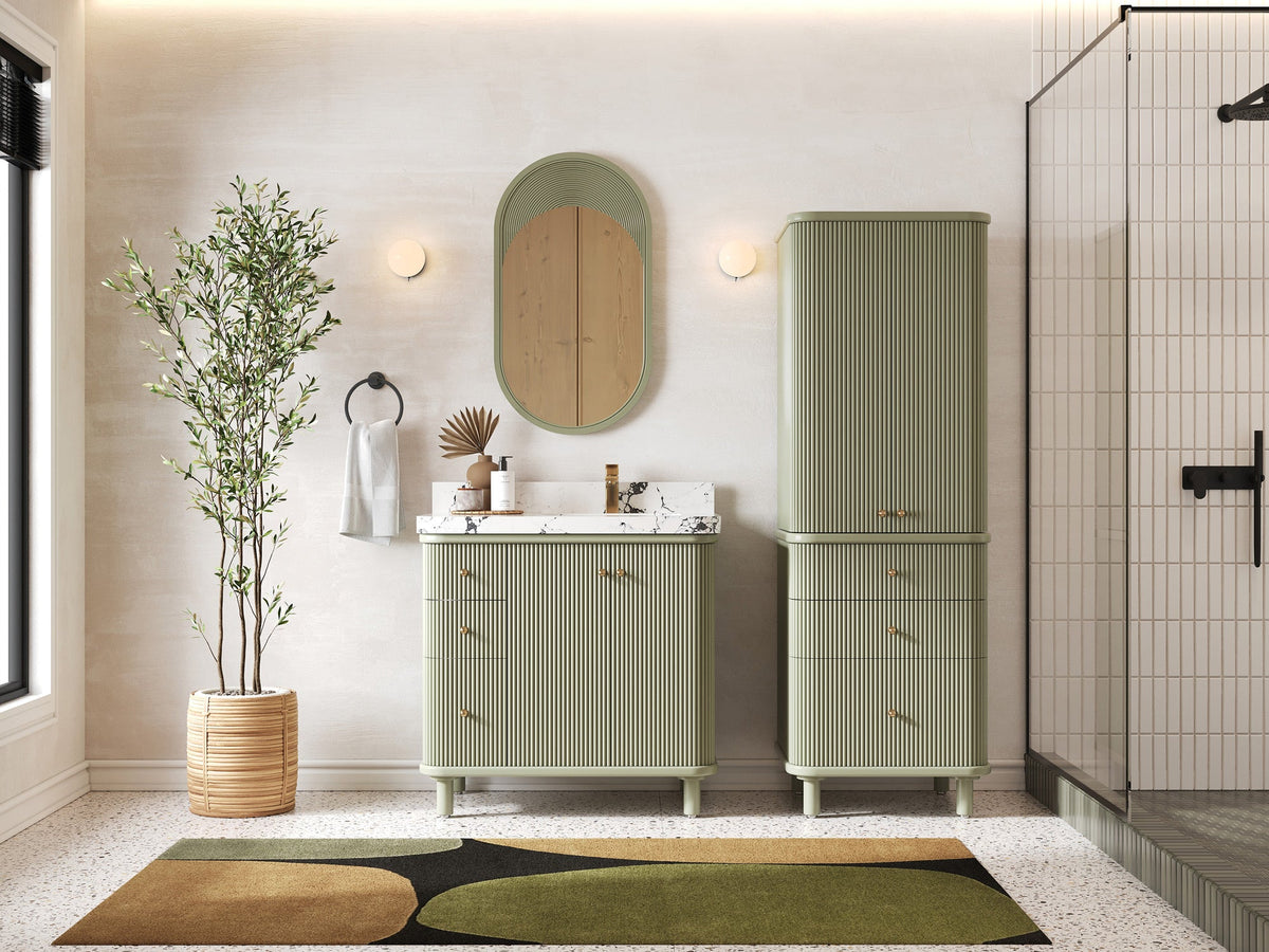 Miami 36 in. W x 22 in. D Right Offset Sink Bathroom Vanity - Willow Bath and Vanity