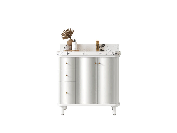 Miami 36 in. W x 22 in. D Right Offset Sink Bathroom Vanity - photo 1