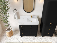 Miami 36 in. W x 22 in. D Right Offset Sink Bathroom Vanity - photo 22