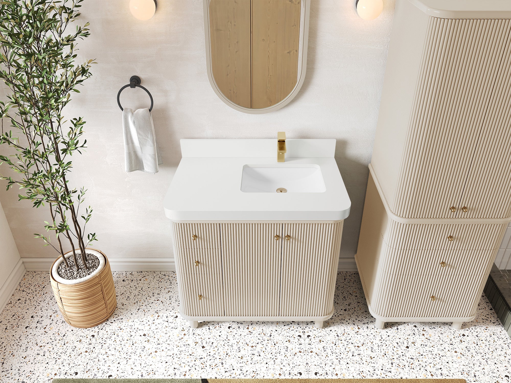Miami 36 in. W x 22 in. D Right Offset Sink Bathroom Vanity - Willow Bath and Vanity