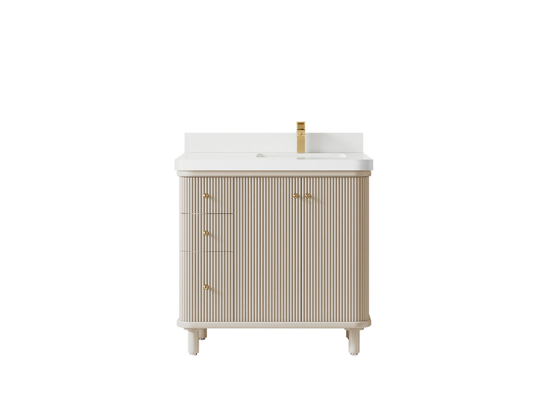 Miami 36 in. W x 22 in. D Right Offset Sink Bathroom Vanity - Willow Bath and Vanity