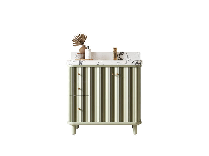 Miami 36 in. W x 22 in. D Right Offset Sink Bathroom Vanity - photo 1
