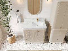 Miami 36 in. W x 22 in. D Right Offset Sink Bathroom Vanity - photo 10