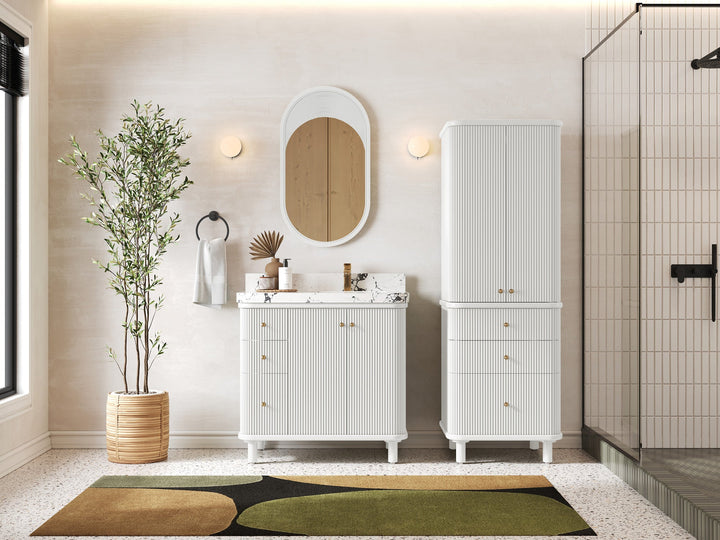 Miami 36 in. W x 22 in. D Right Offset Sink Bathroom Vanity - photo 4