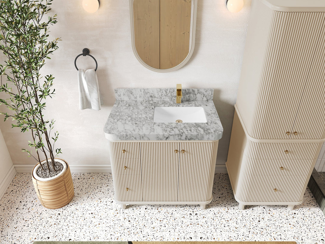 Miami 36 in. W x 22 in. D Right Offset Sink Bathroom Vanity - Willow Bath and Vanity