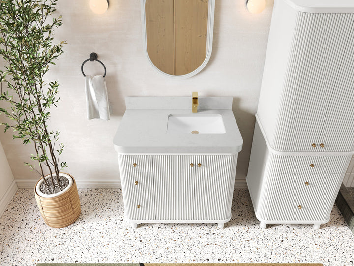 Miami 36 in. W x 22 in. D Right Offset Sink Bathroom Vanity - photo 14