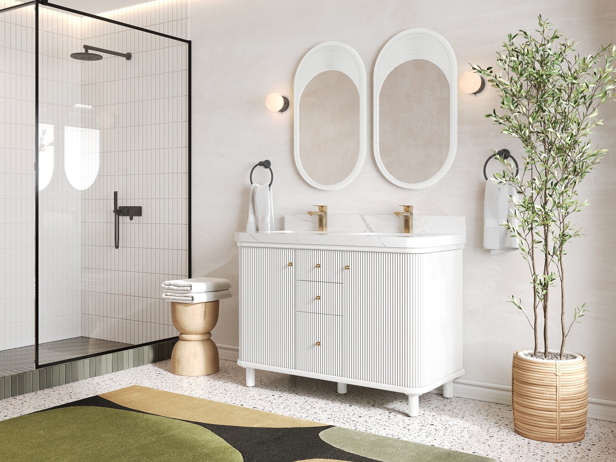 Miami 48 in. W x 22 in. D Double Sink Bathroom Vanity - Willow Bath and Vanity