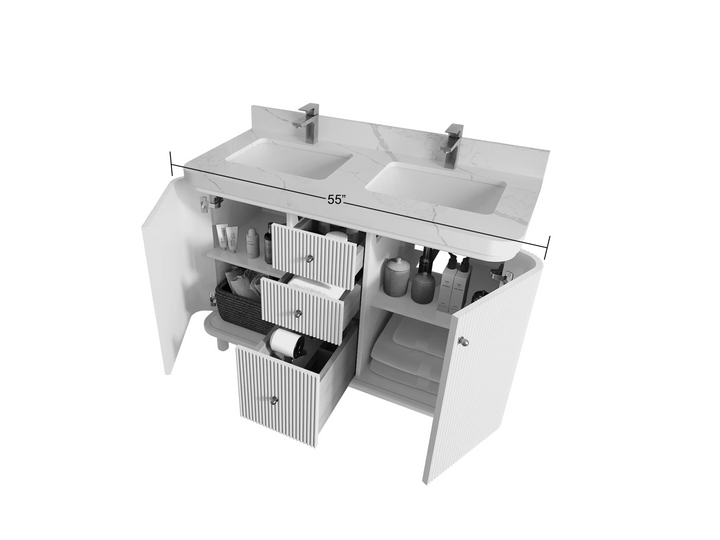 Miami 48 in. W x 22 in. D Double Sink Bathroom Vanity - photo 6