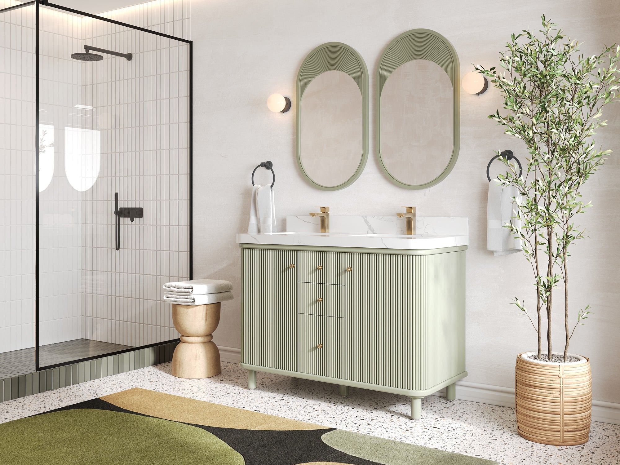 Miami 48 in. W x 22 in. D Double Sink Bathroom Vanity - Willow Bath and Vanity