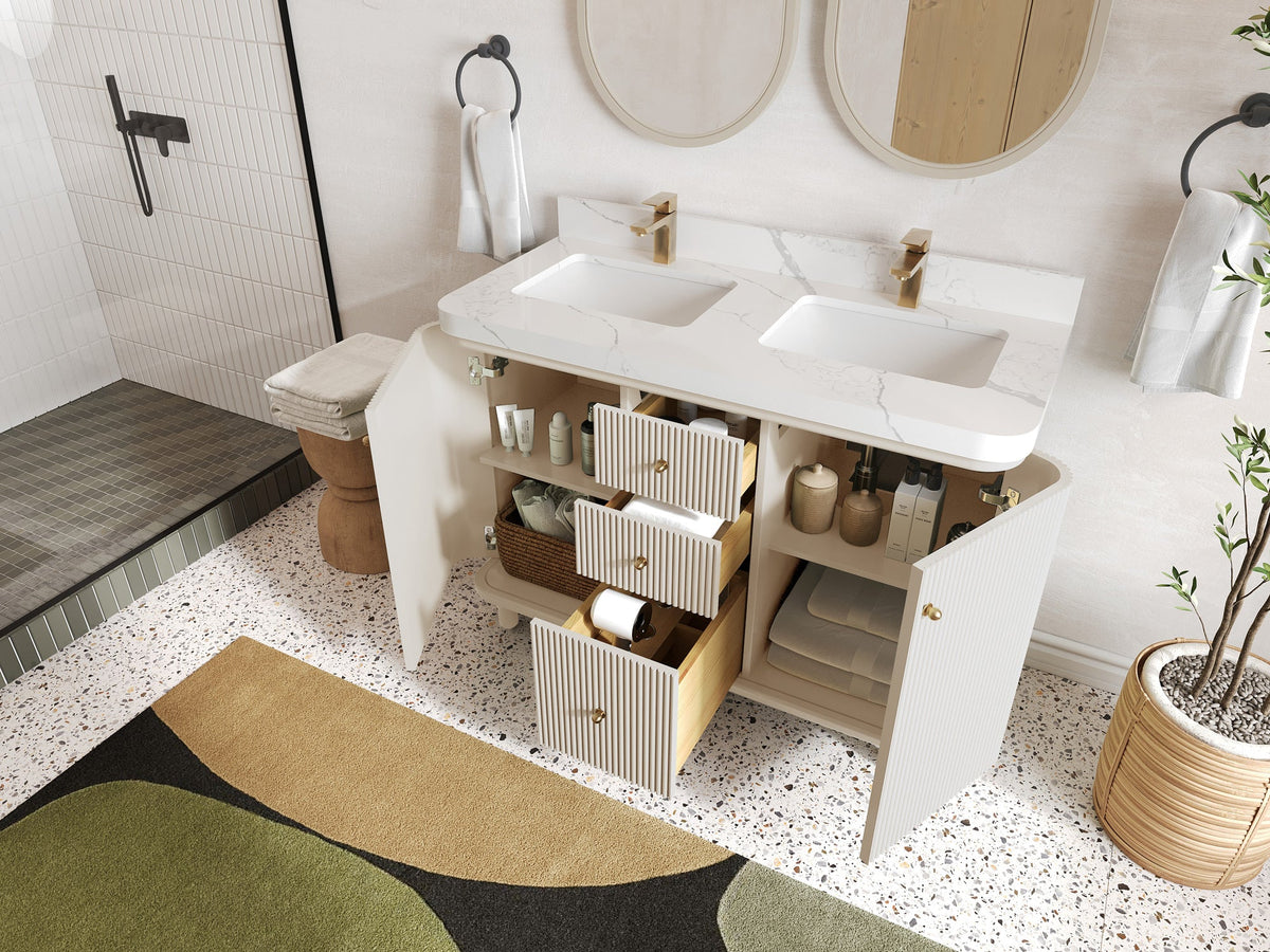 Miami 48 in. W x 22 in. D Double Sink Bathroom Vanity - Willow Bath and Vanity