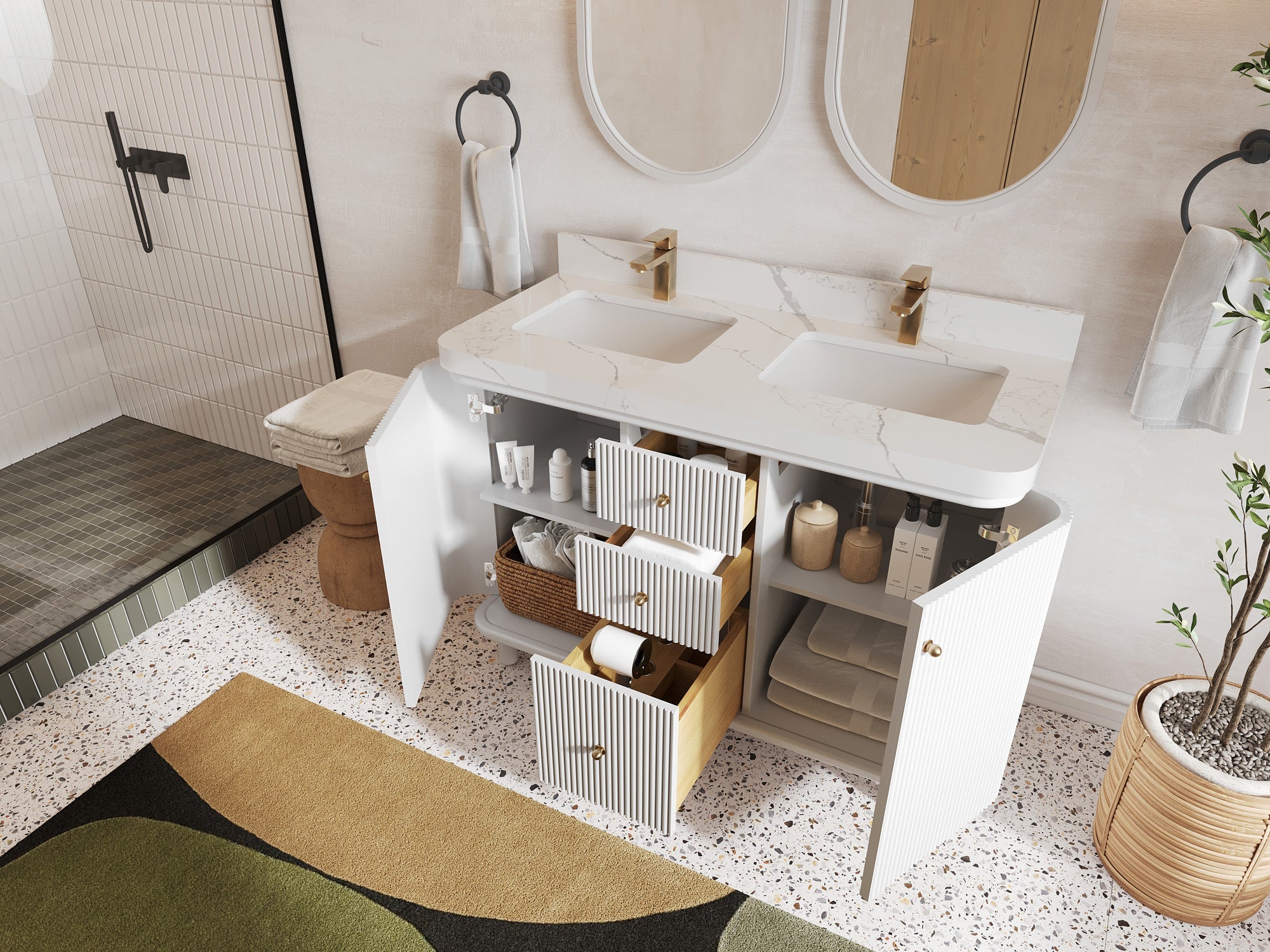 Miami 48 in. W x 22 in. D Double Sink Bathroom Vanity - Willow Bath and Vanity