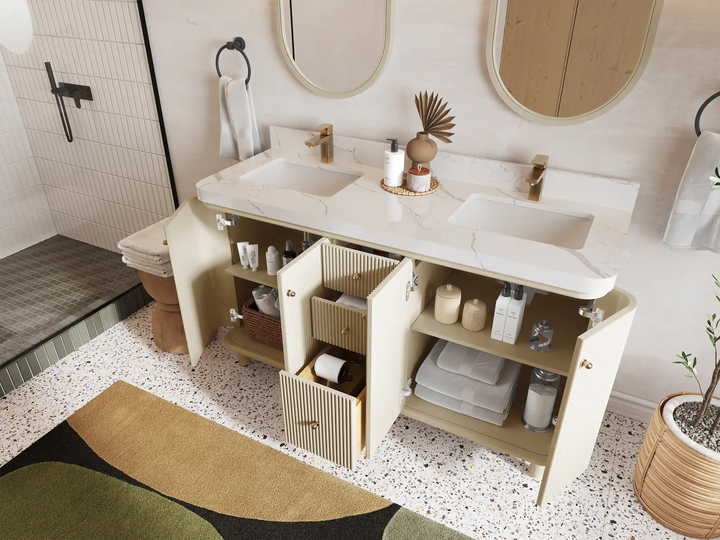 Miami 60 in. W x 22 in. D Double Sink Bathroom Vanity - photo 3