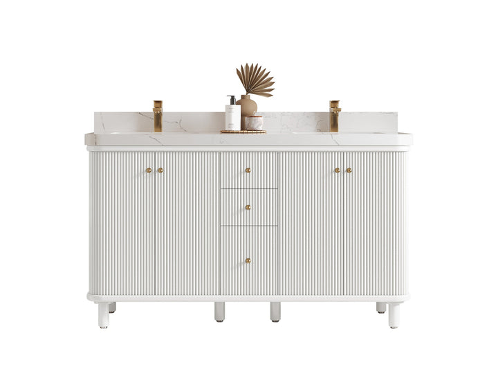 Miami 60 in. W x 22 in. D Double Sink Bathroom Vanity - photo 1