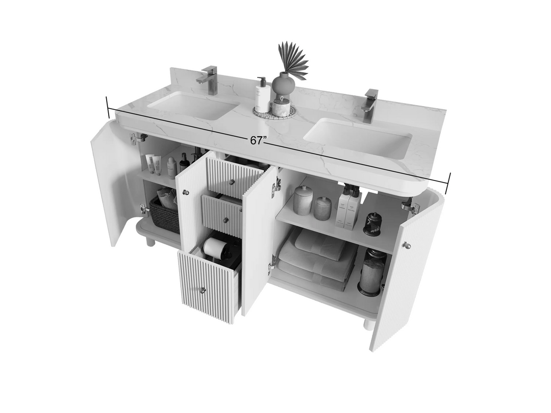 Miami 60 in. W x 22 in. D Double Sink Bathroom Vanity - Willow Bath and Vanity