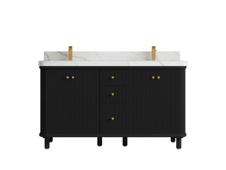 Miami 60 in. W x 22 in. D Double Sink Bathroom Vanity - photo 9