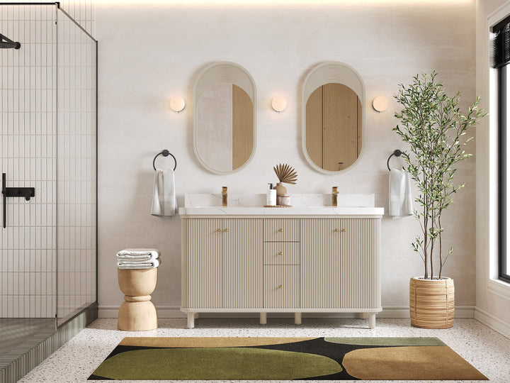 Miami 60 in. W x 22 in. D Double Sink Bathroom Vanity - photo 4