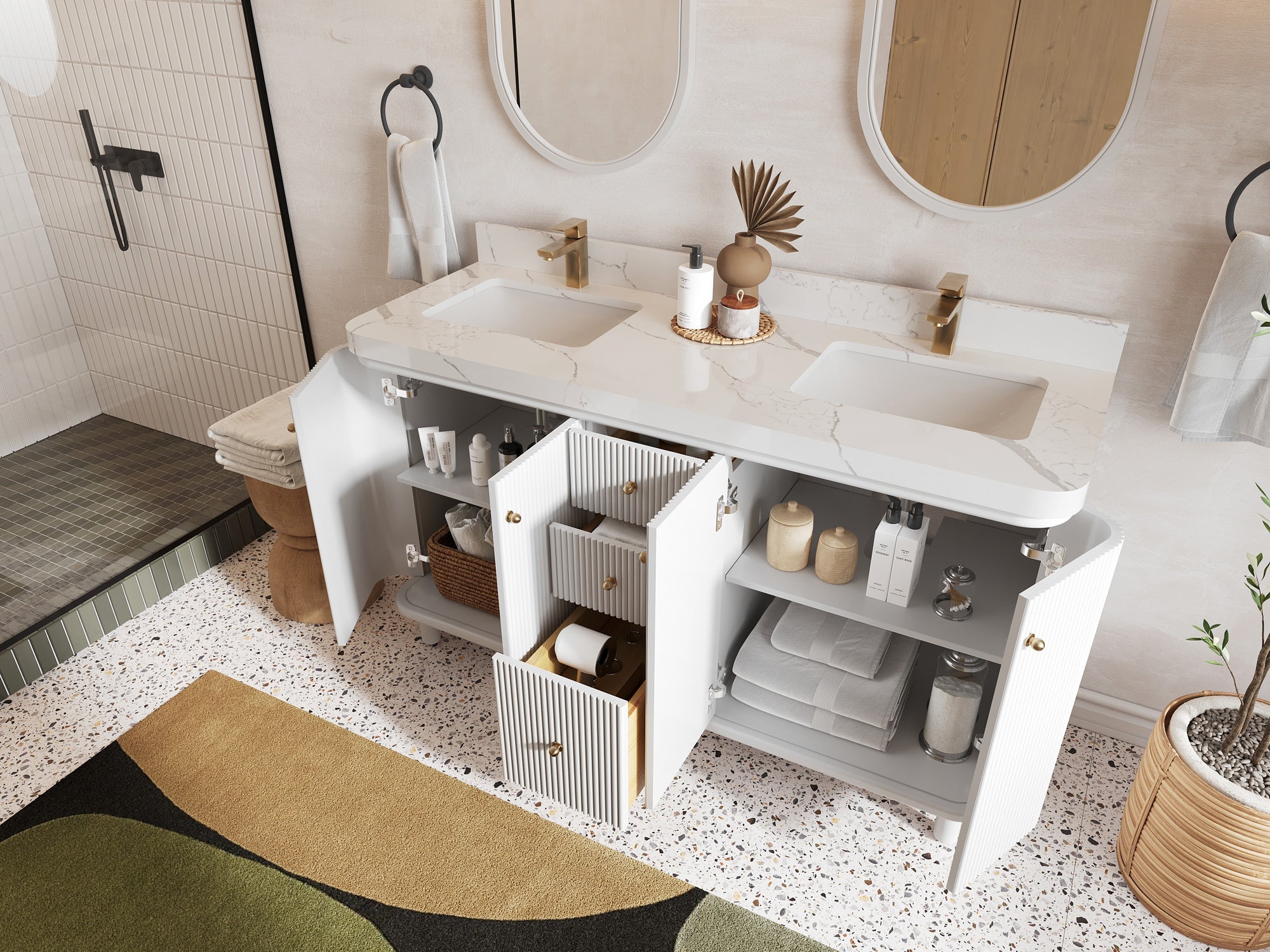 Miami 60 in. W x 22 in. D Double Sink Bathroom Vanity - Willow Bath and Vanity