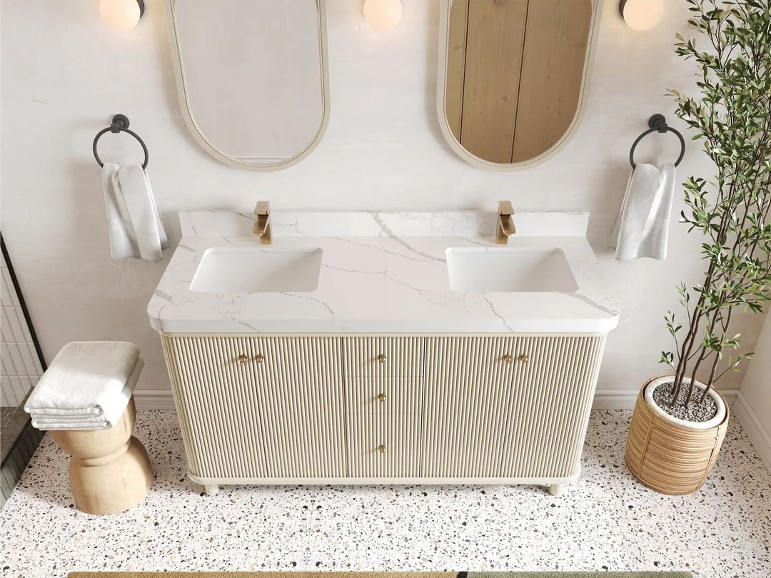 Miami 60 in. W x 22 in. D Double Sink Bathroom Vanity | 
              
                Alabaster
                
                  
             - MIA-CAB-ALB-59D - photo №4