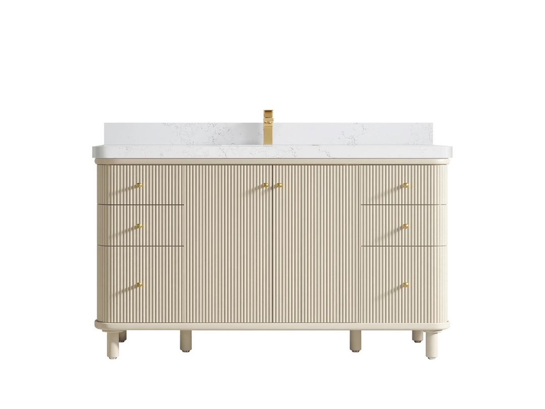Miami 60 in. W x 22 in. D Single Sink Bathroom Vanity | 
              
                Alabaster
                
                  
             - MIA-CAB-ALB-59S - photo №19