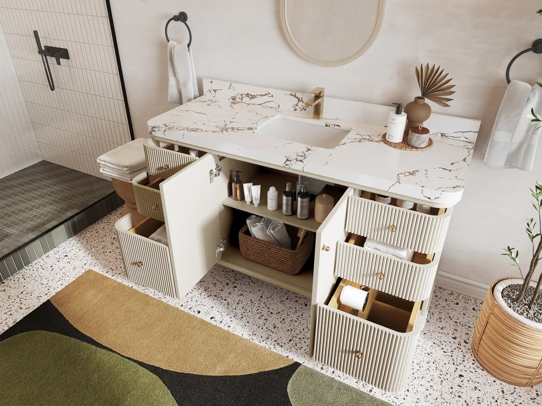 Miami 60 in. W x 22 in. D Single Sink Bathroom Vanity | 
              
                Alabaster
                
                  
             - MIA-CAB-ALB-59S - photo №3