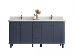 Miami 72 in. W x 22 in. D Double Sink Bathroom Vanity - photo 1